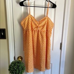 H&M Orange Floral, Coquette, Cottagecore Boho Mini Dress